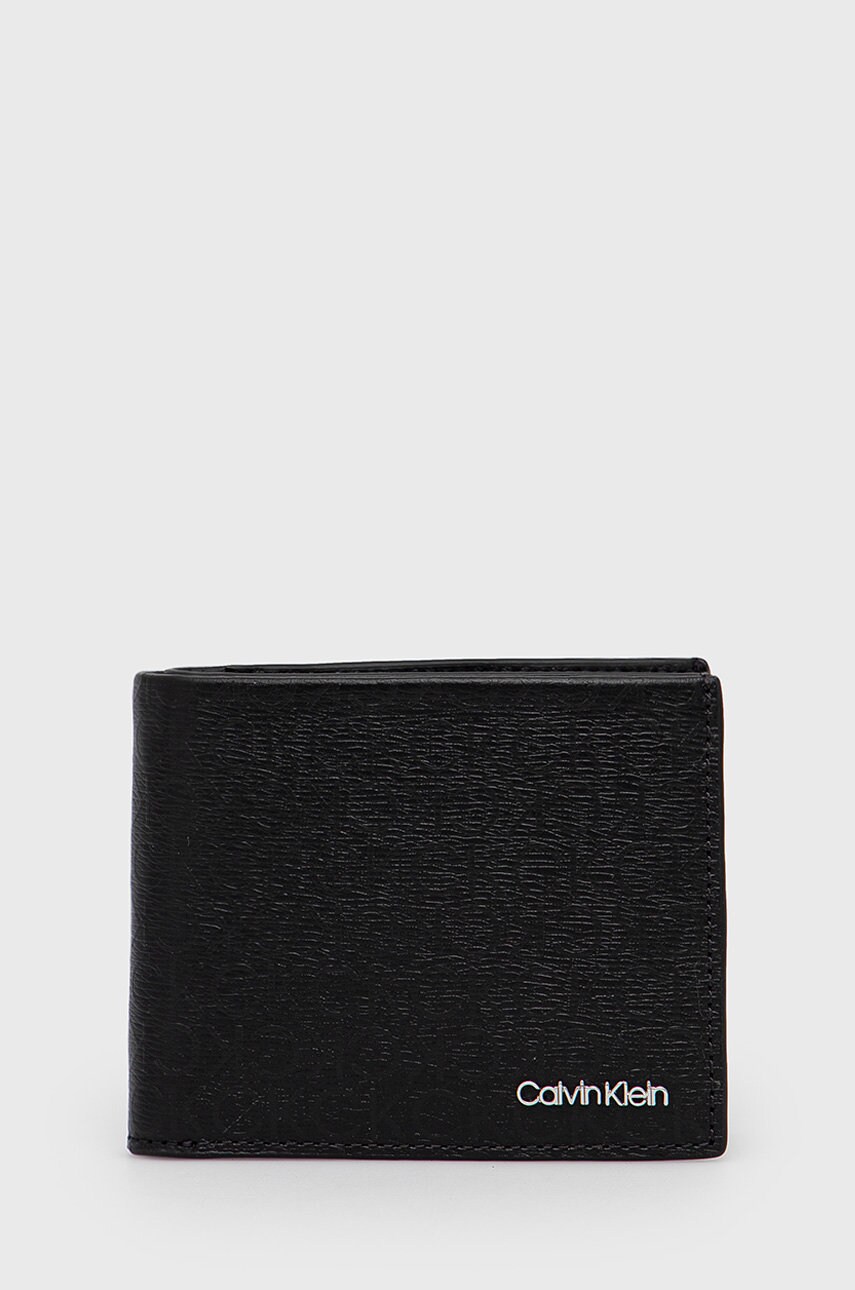 

Кожен портфейл Calvin Klein мъжки в черно, Черен
