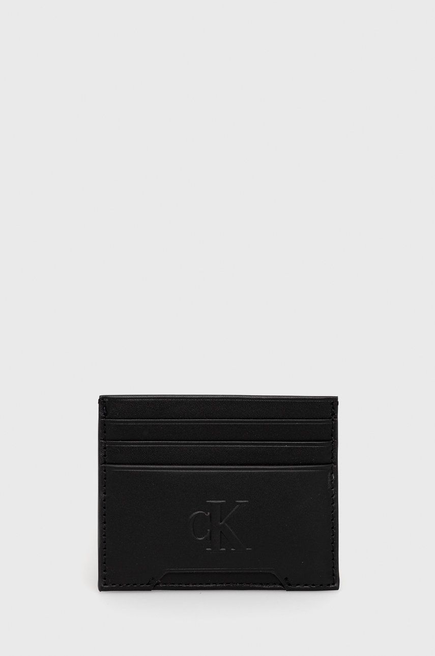 Calvin Klein Jeans etui na karty skórzane K50K509506.9BYY męski kolor czarny