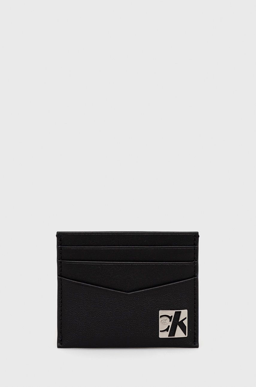 Calvin Klein Jeans etui na karty skórzane K50K509511.9BYY męski kolor czarny