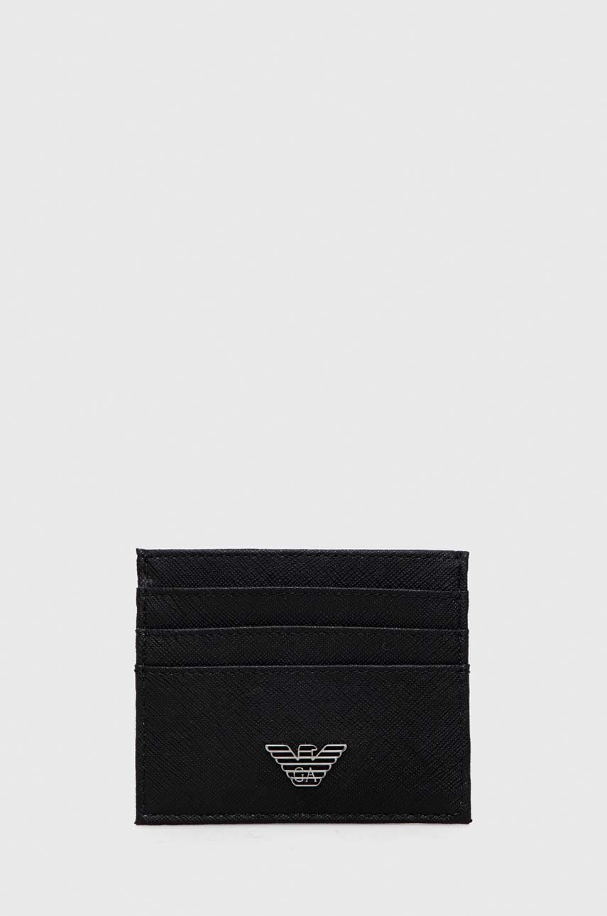 Emporio armani carcasa cardului barbati, culoarea negru