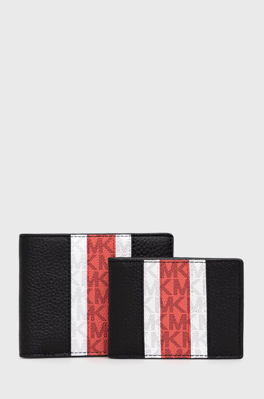 Michael Kors portofel din piele si suport pentru card barbati, culoarea negru answear.ro