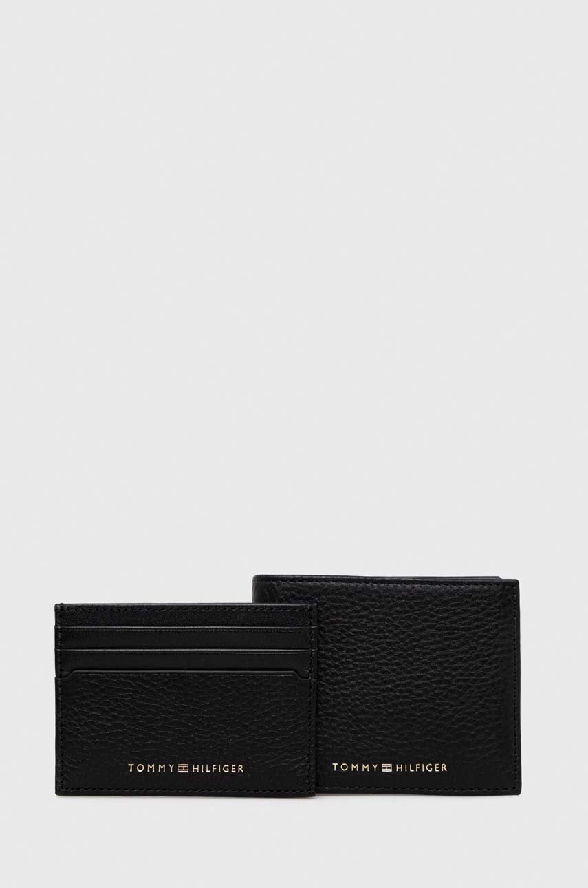 

Кожен портфейл и калъф за карти Tommy Hilfiger мъжки в черно, Черен