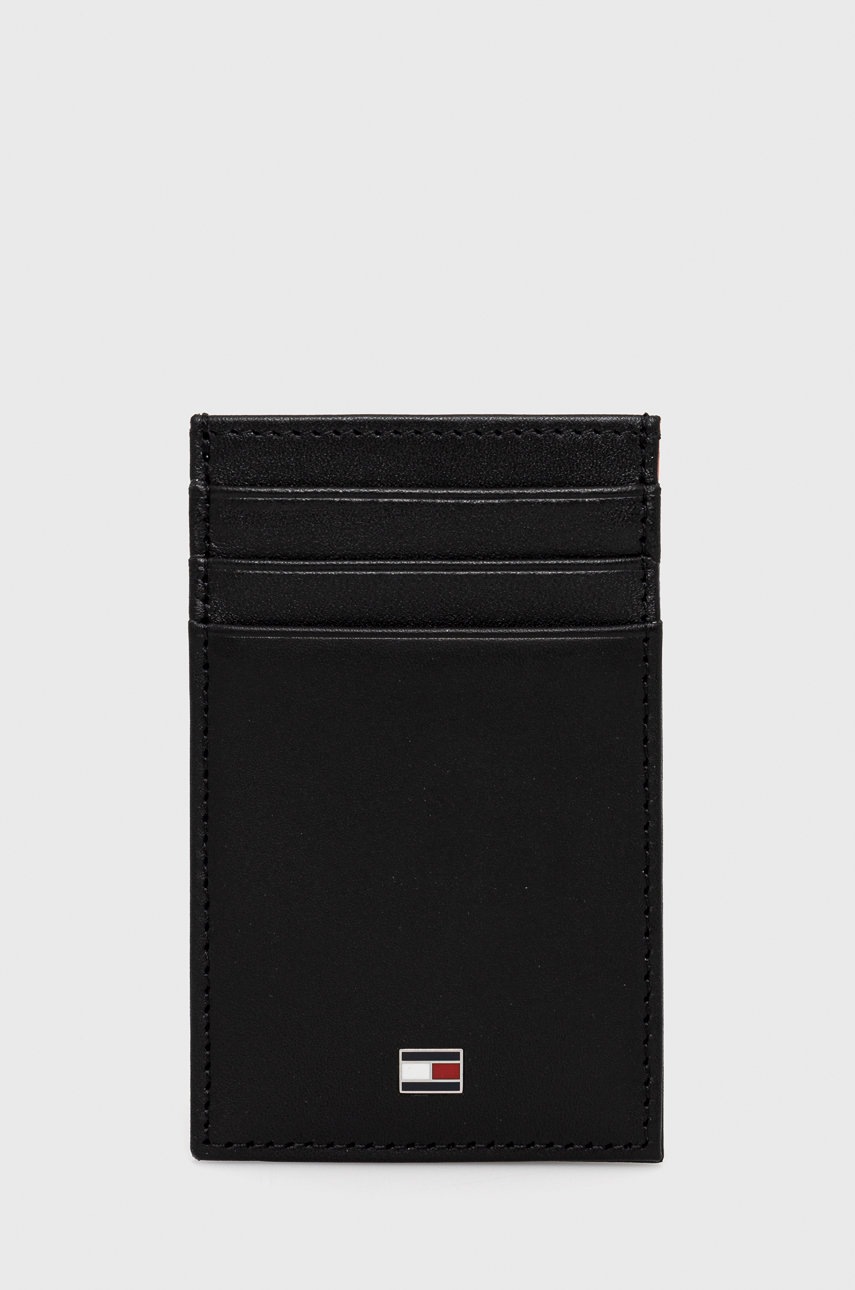 

Кожен калъф за карти Tommy Hilfiger мъжки в черно, Черен