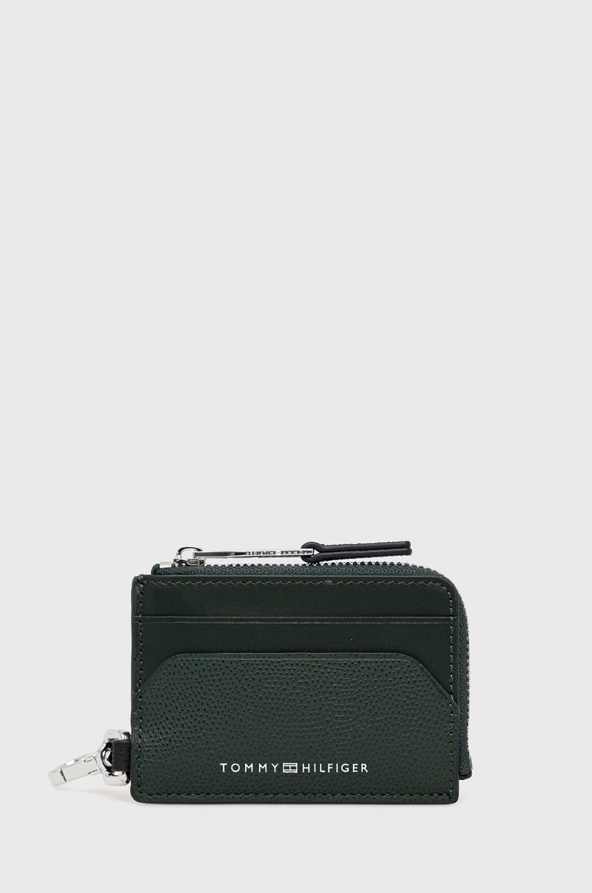 

Кожен портфейл Tommy Hilfiger мъжки в зелено, Зелен