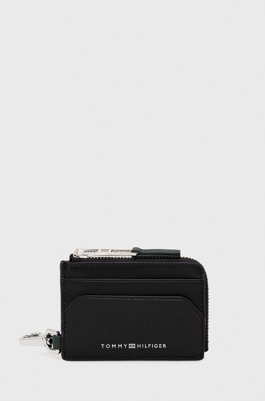 

Кожен портфейл Tommy Hilfiger мъжки в черно, Черен