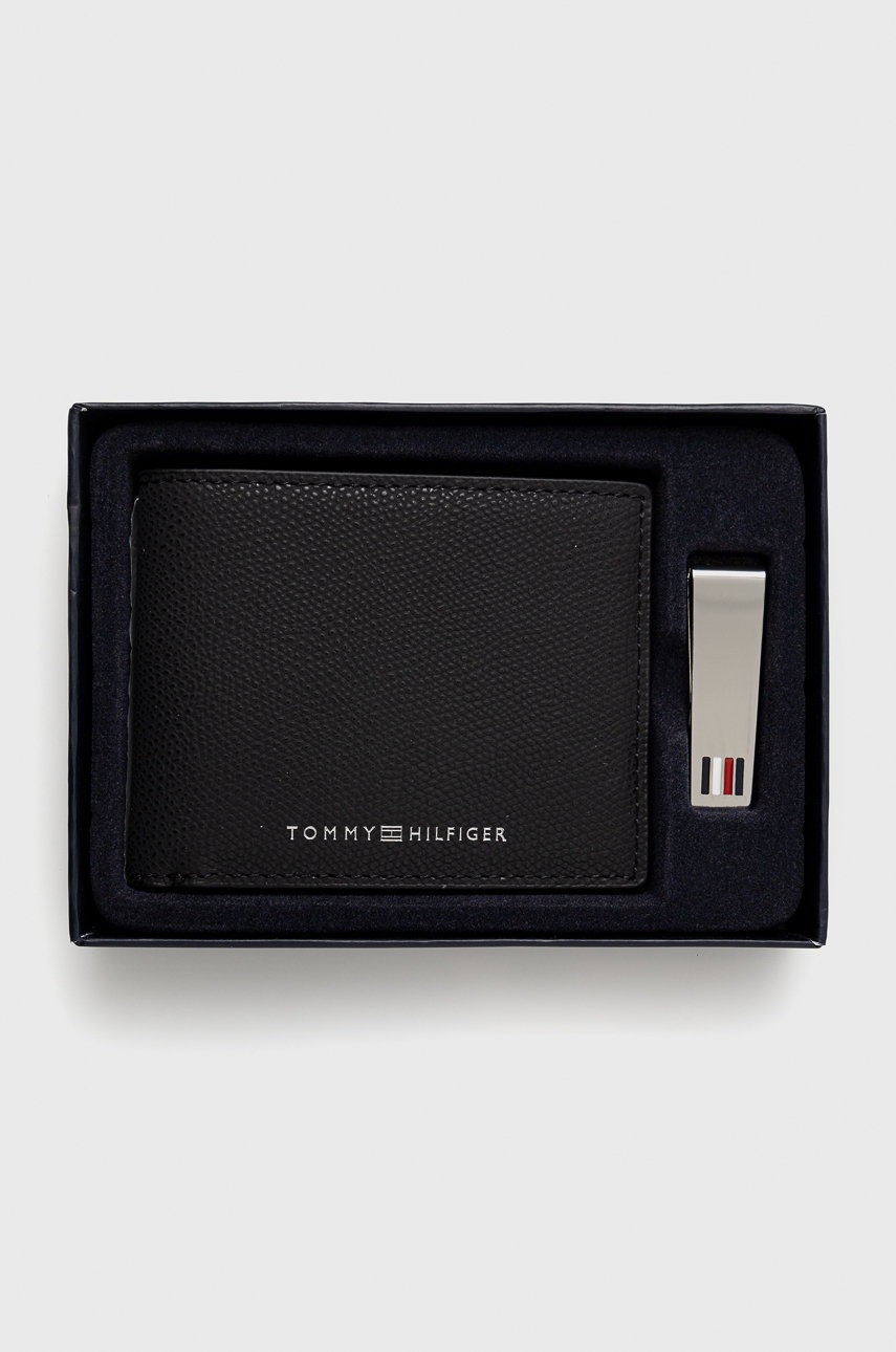 

Кожен портфейл Tommy Hilfiger мъжки в черно, Черен