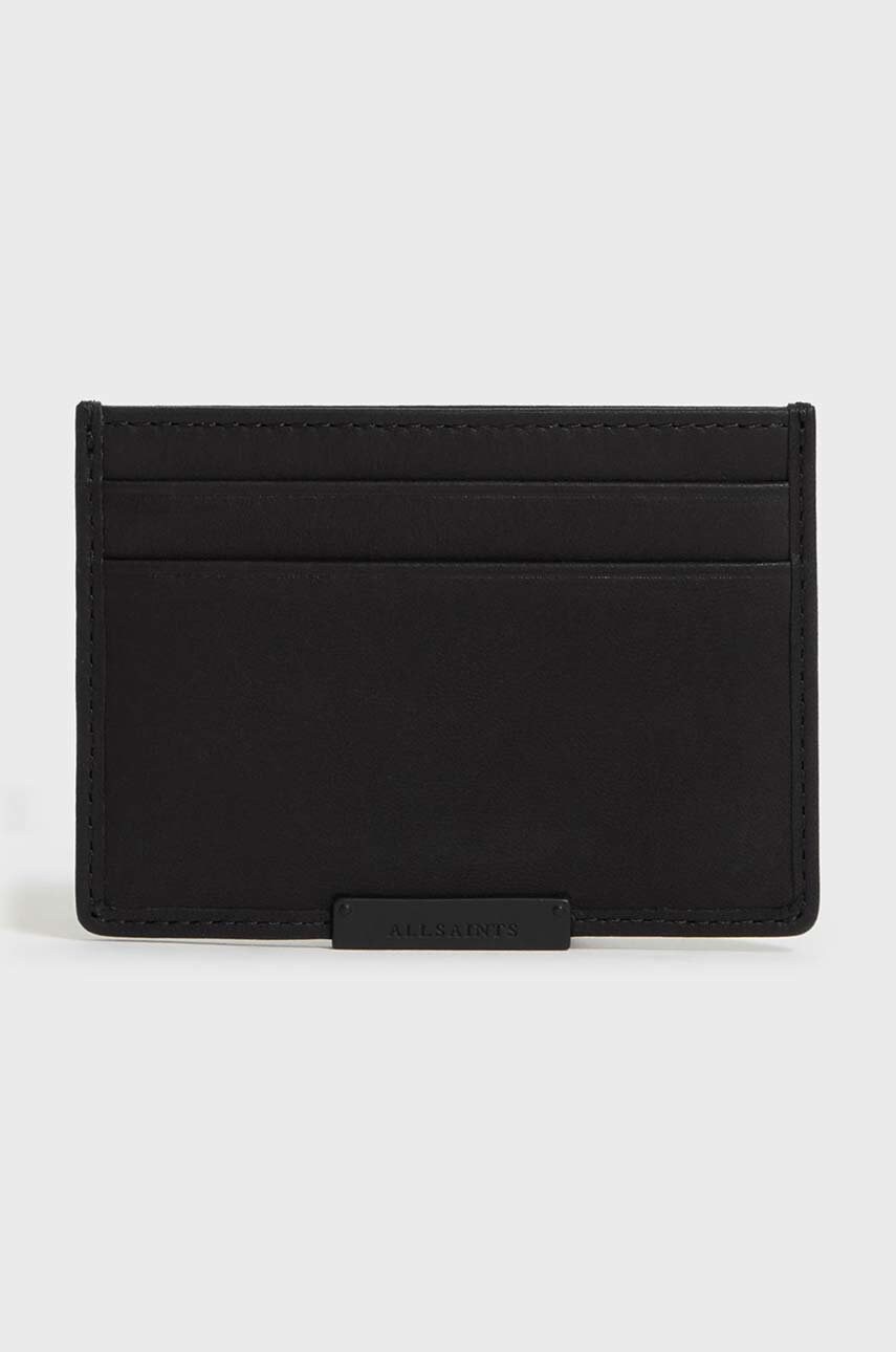 Allsaints carcasa din piele barbati, culoarea negru