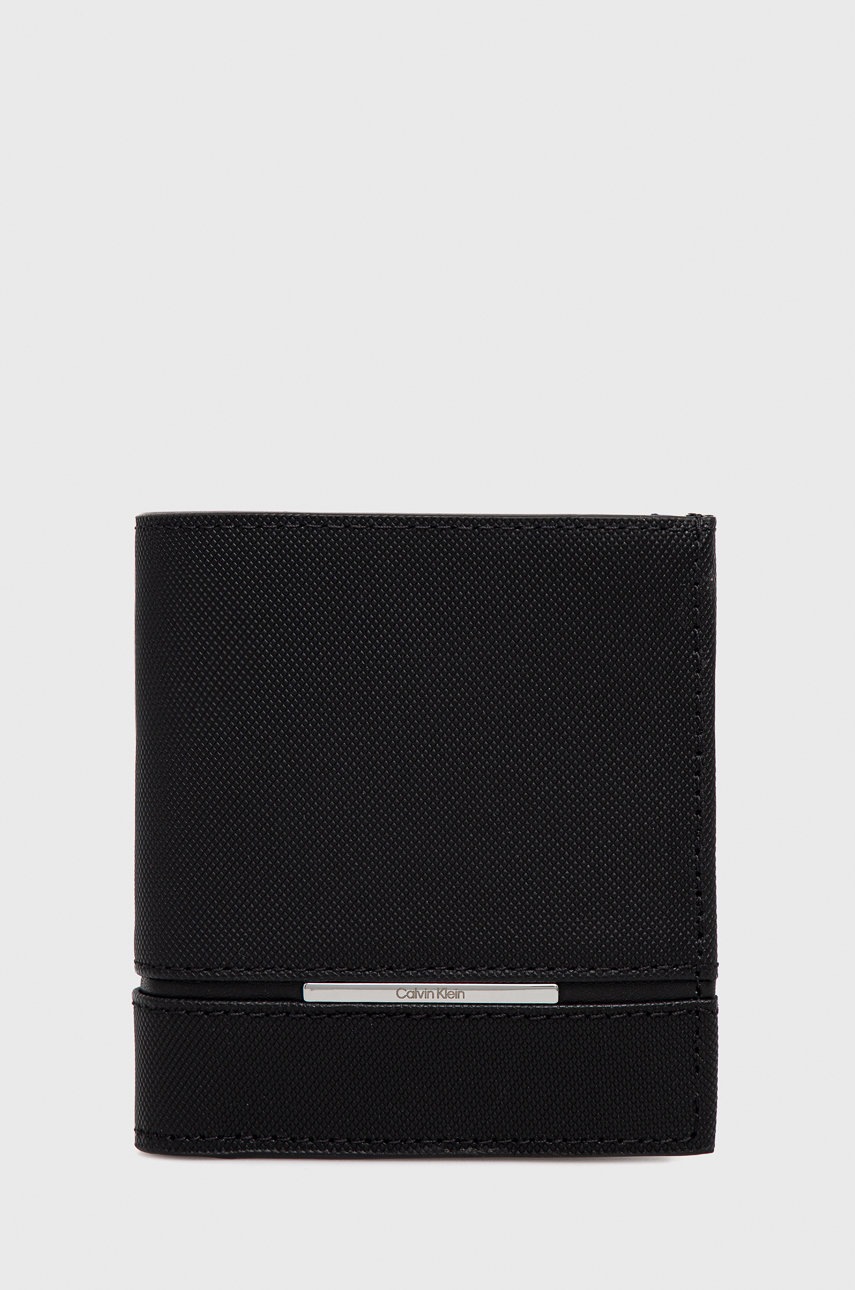 

Кожен портфейл Calvin Klein мъжки в черно, Черен