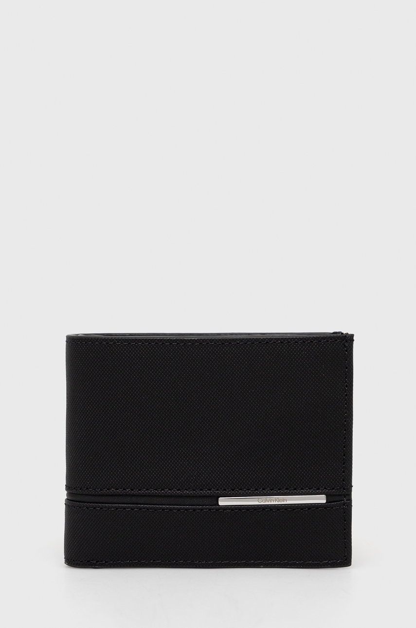 

Кожен портфейл Calvin Klein мъжки в черно, Черен