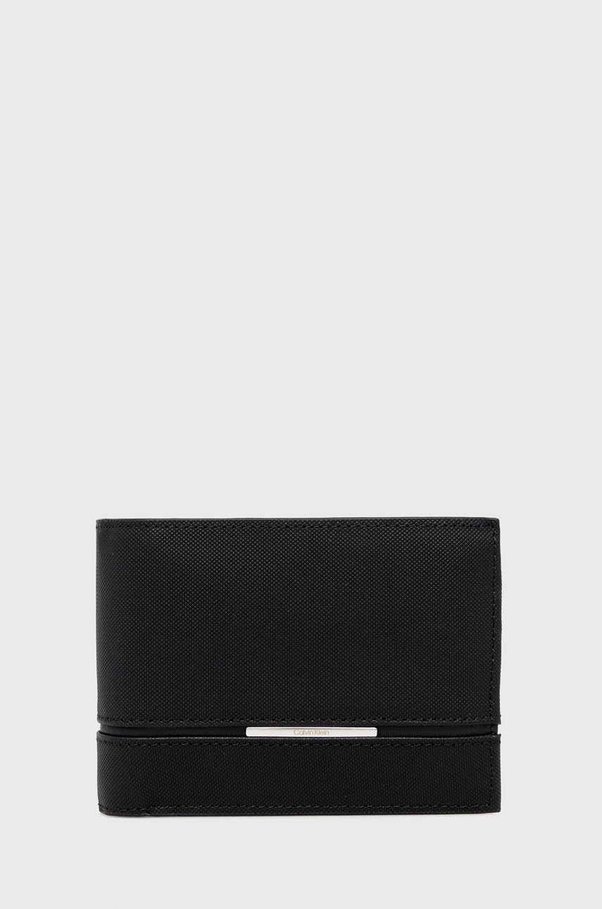 

Кожен портфейл Calvin Klein мъжки в черно, Черен