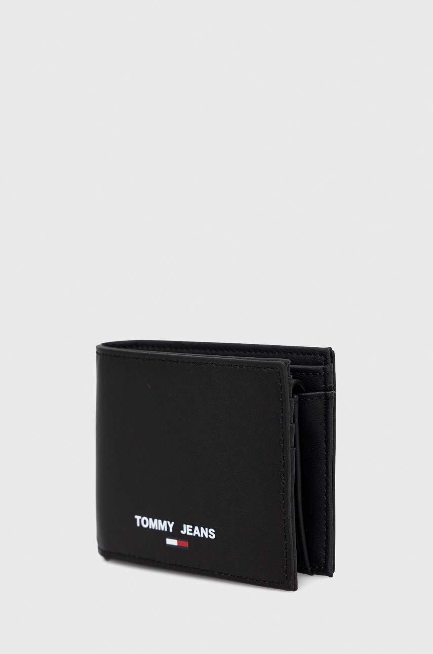 

Кожаный кошелек Tommy Jeans мужской цвет чёрный