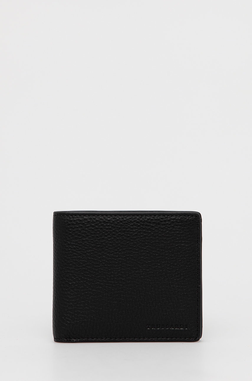 

Кожен портфейл Trussardi мъжки в черно, Черен