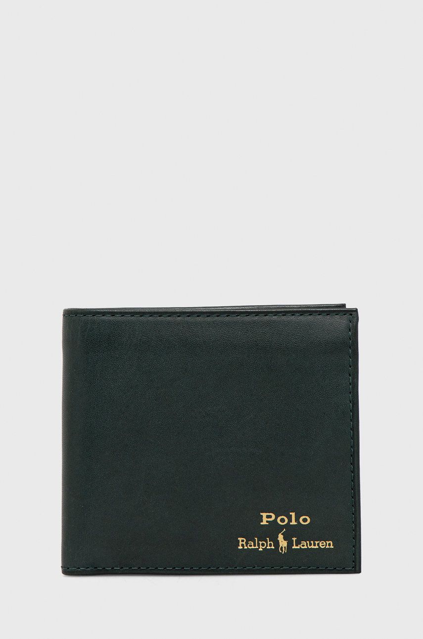 Polo Ralph Lauren portfel skórzany męski kolor zielony