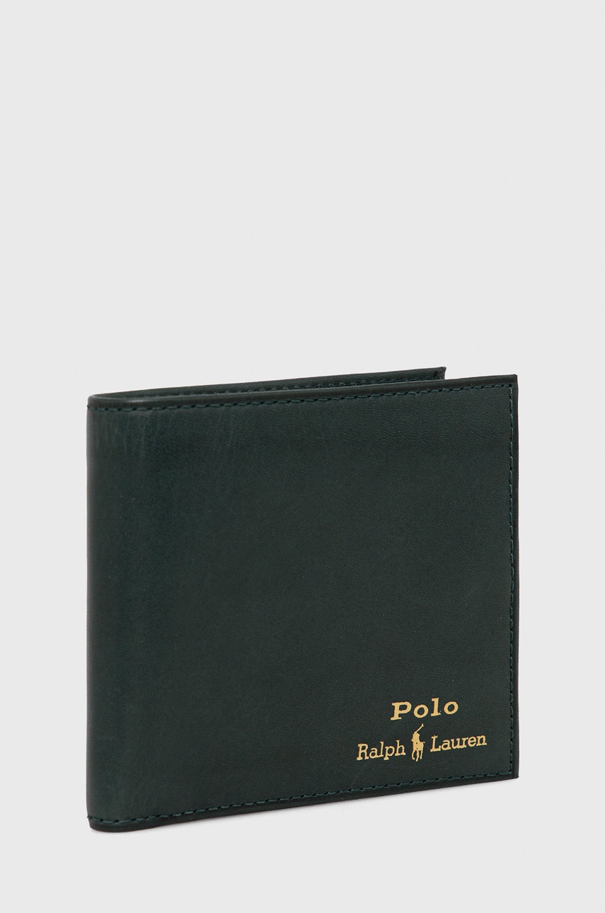 

Кожаный кошелек Polo Ralph Lauren мужской цвет зелёный