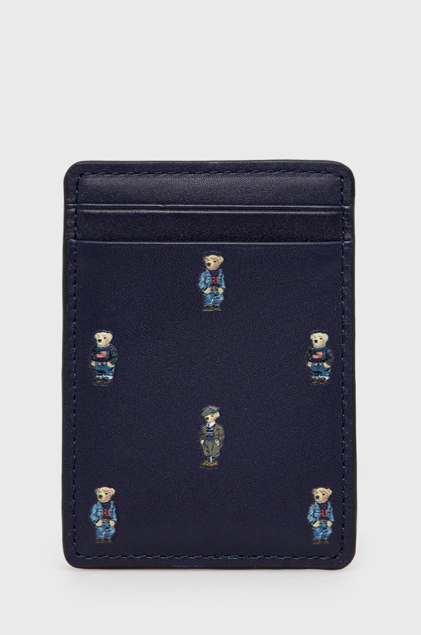 

Кожен калъф за карти Polo Ralph Lauren мъжки в тъмносиньо, Тъмносин