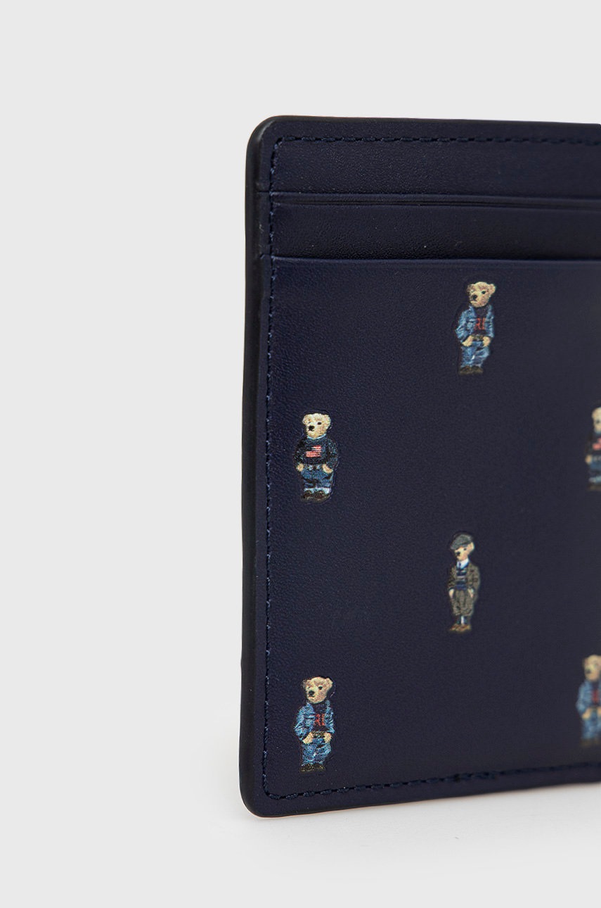 

Шкіряний чохол на банківські карти Polo Ralph Lauren чоловічий колір синій