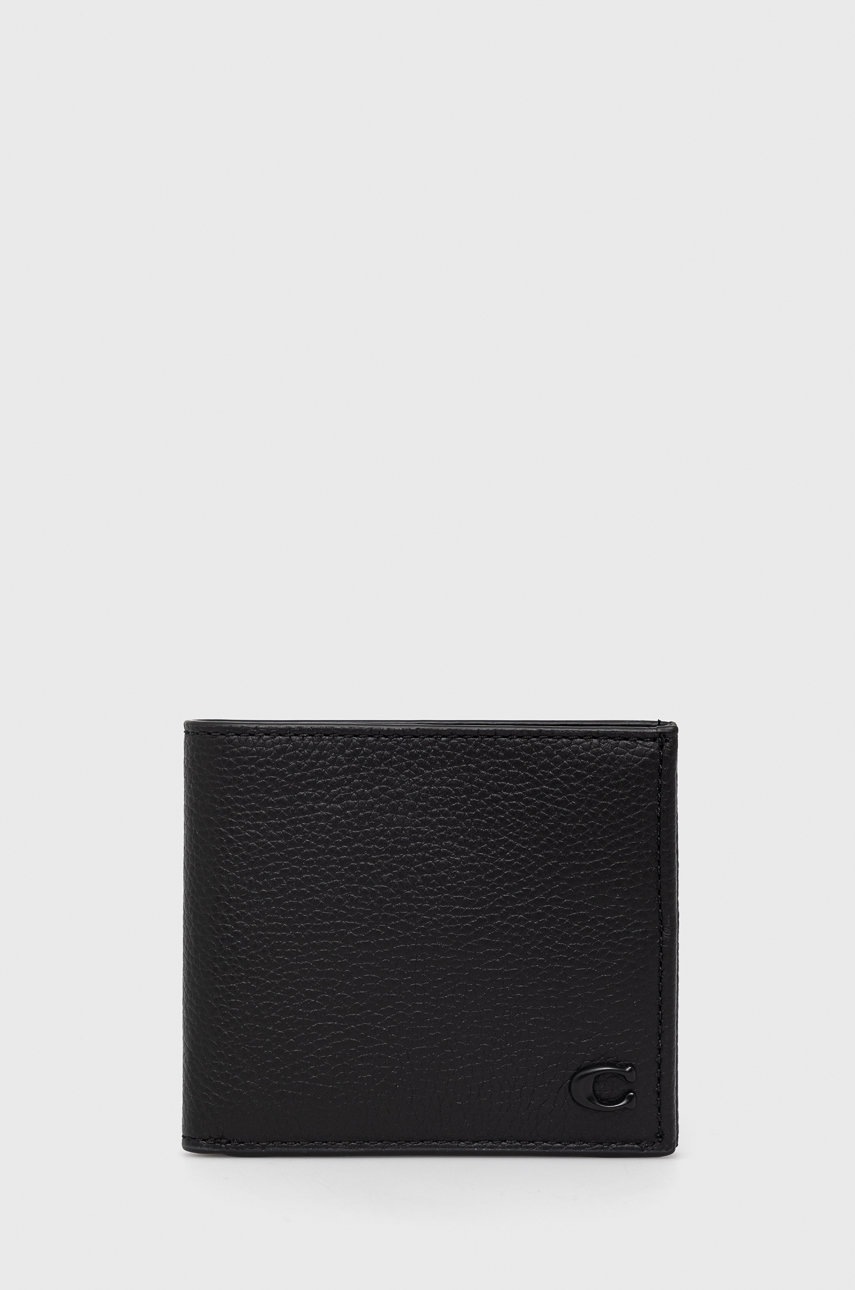 

Кожен портфейл Coach мъжки в черно, Черен