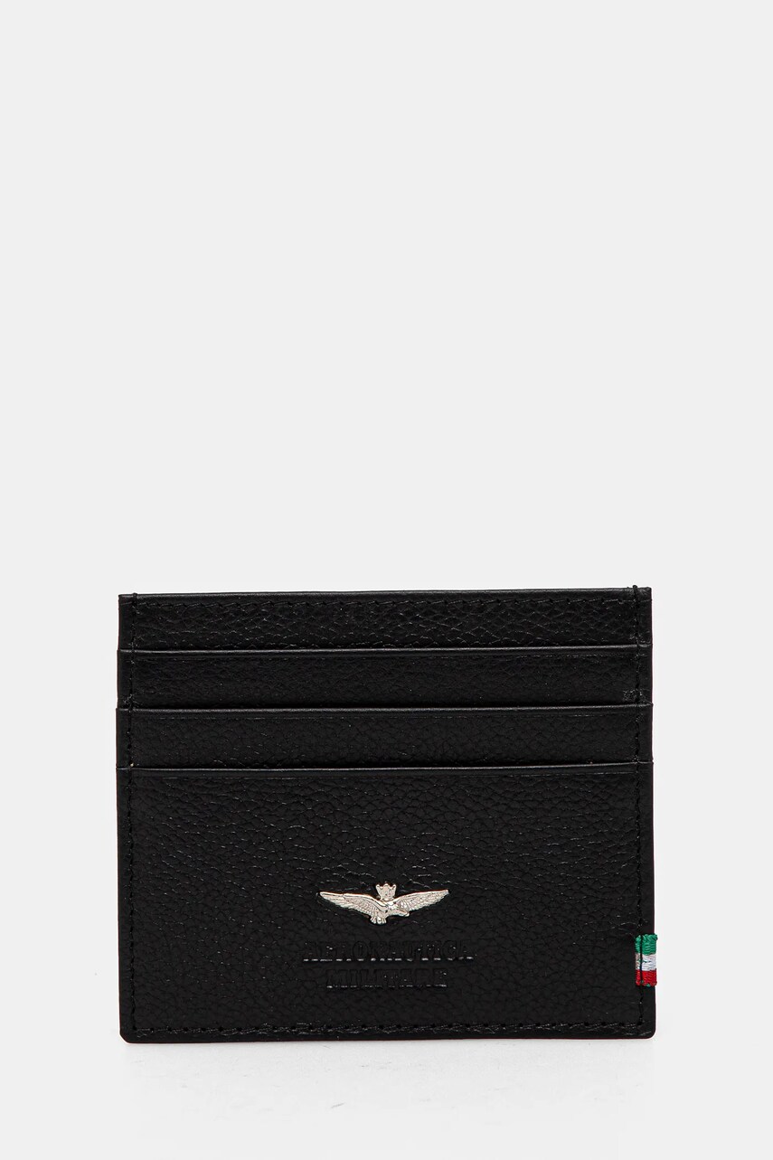 Aeronautica Militare carcasa din piele barbati, culoarea negru