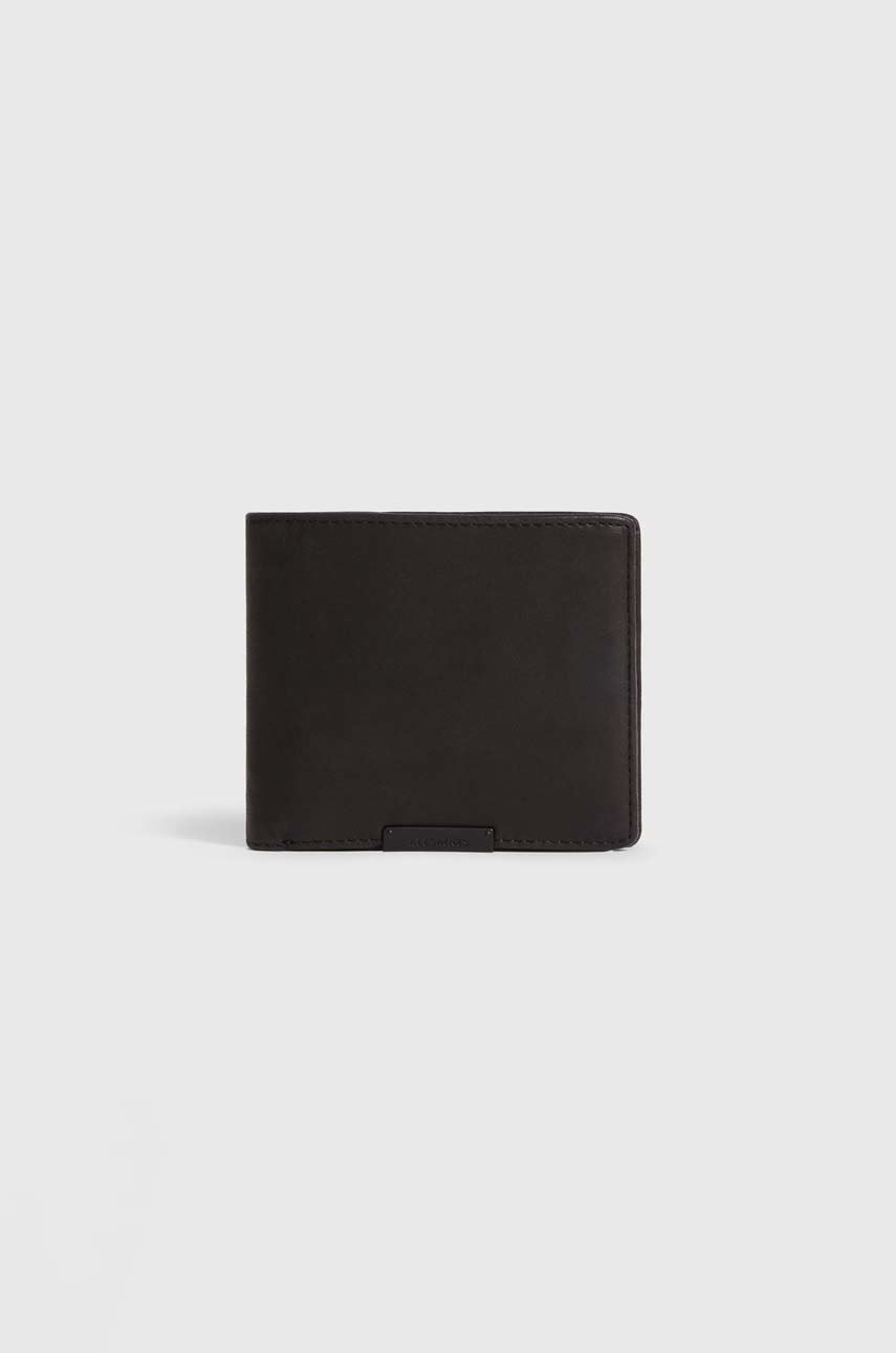 

Кожен портфейл AllSaints мъжки в черно, Черен