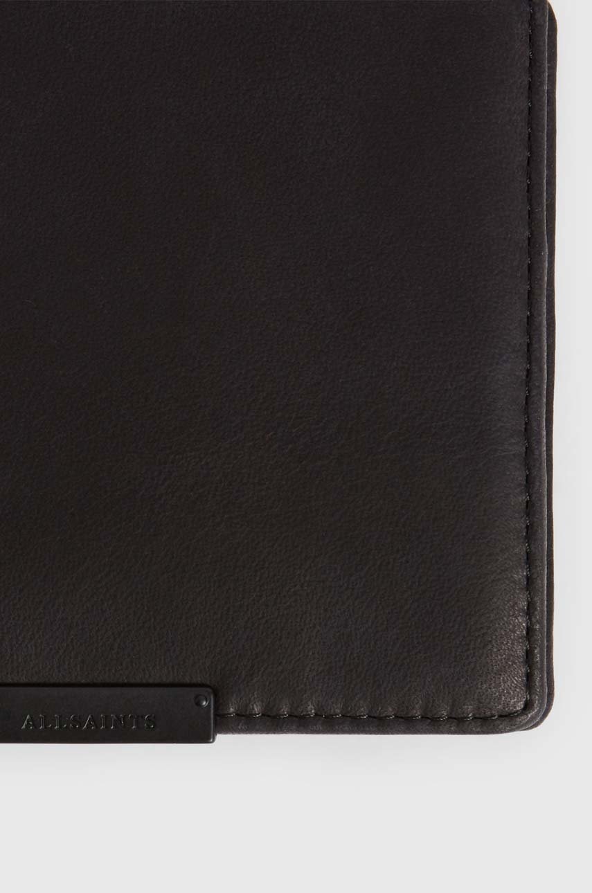 

Кожаный кошелек AllSaints мужской цвет чёрный