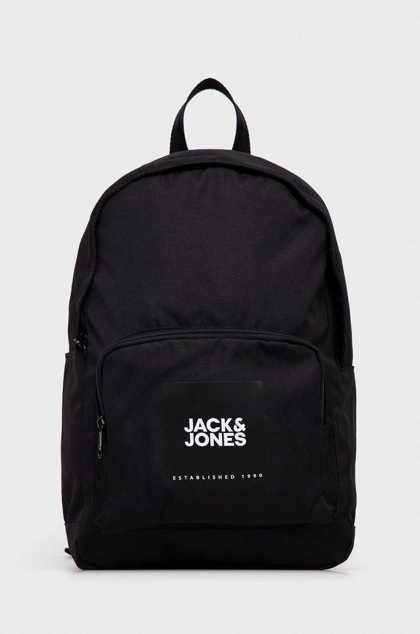 Jack & jones ghiozdan copii culoarea negru, mare, neted