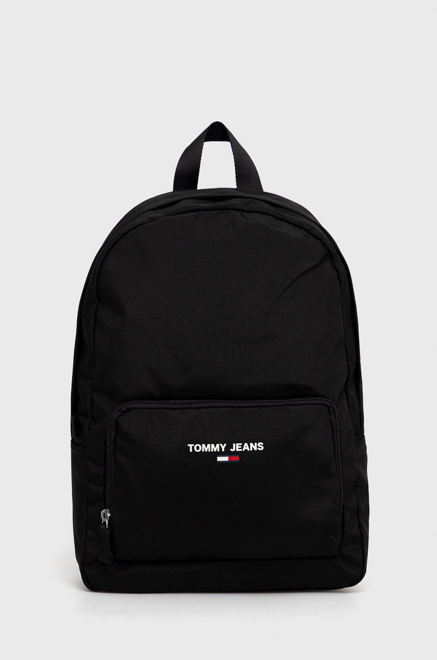 

Раница Tommy Jeans в черно голям размер с принт, Черен