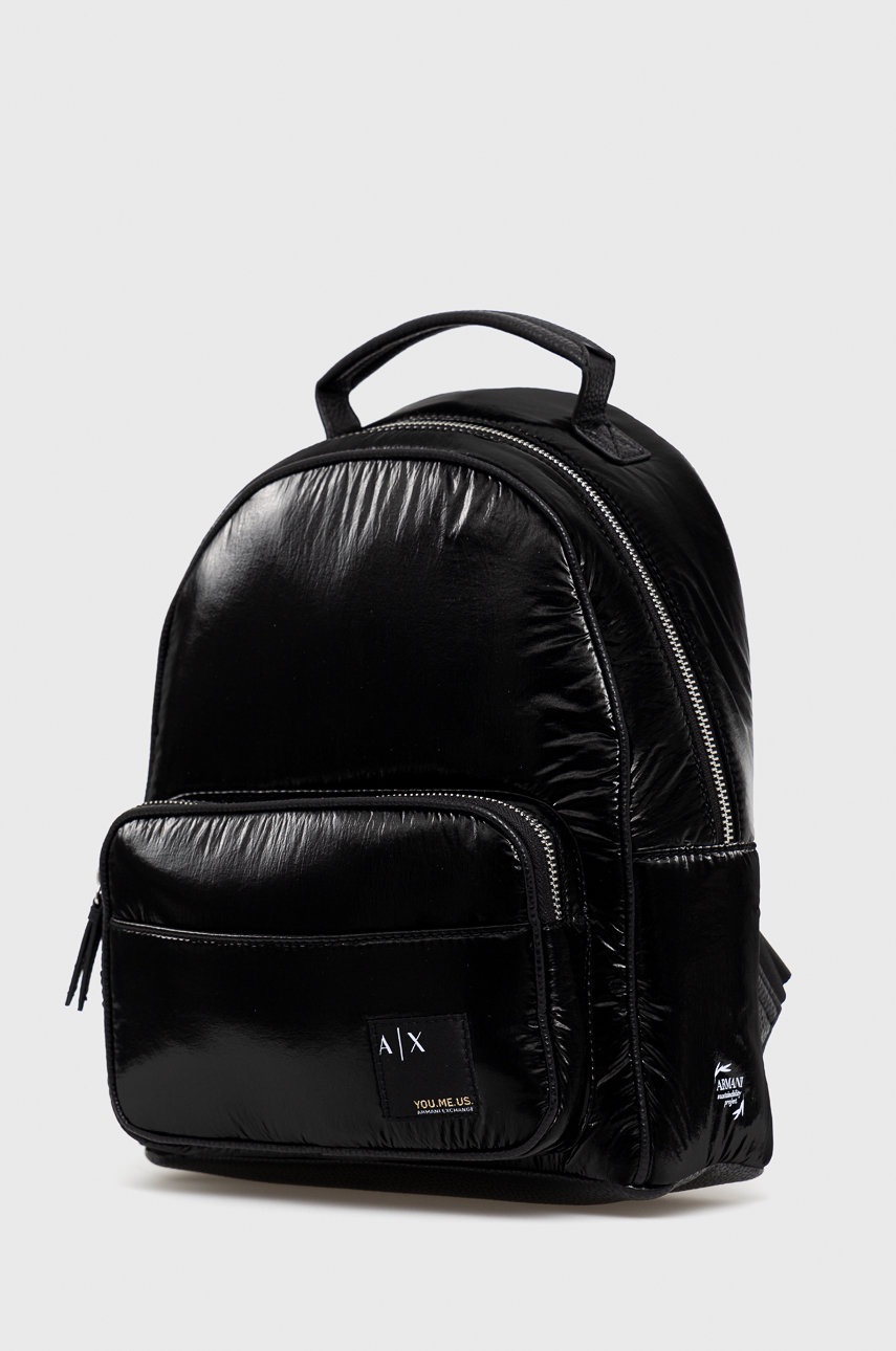 

Рюкзак Armani Exchange жіночий колір чорний малий однотонний
