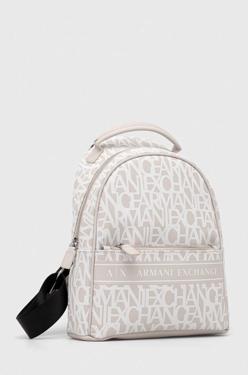 

Рюкзак Armani Exchange женский цвет белый маленький с принтом