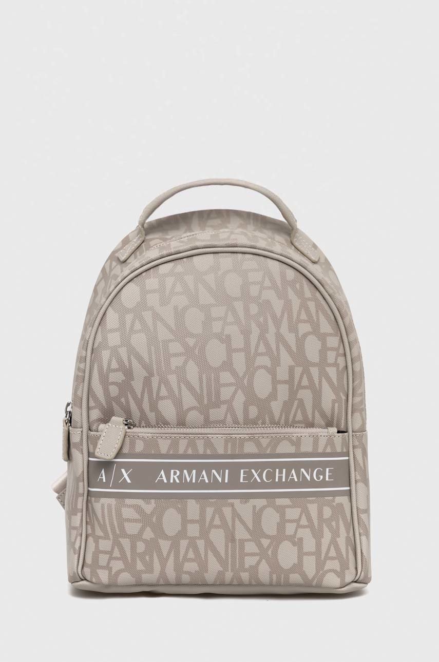 

Раница Armani Exchange в бежово малък размер с десен, Бежов