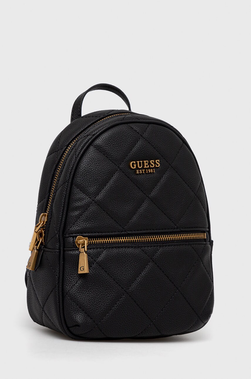 

Рюкзак Guess жіночий колір чорний малий однотонний