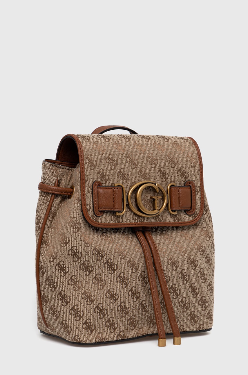 

Рюкзак Guess женский цвет бежевый маленький узорный