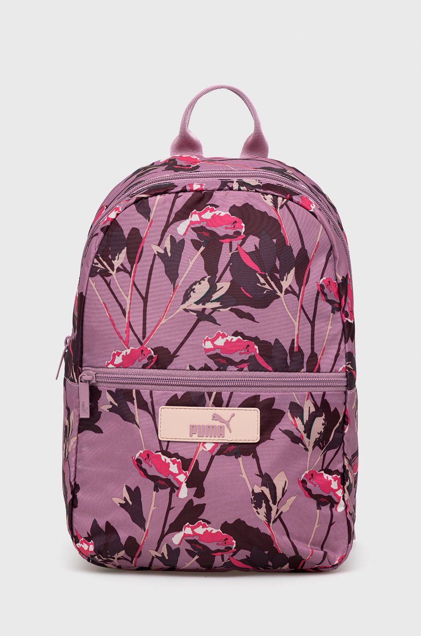Puma plecak damski kolor fioletowy duży wzorzysty