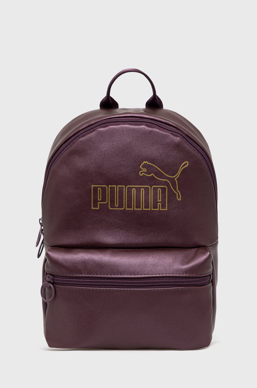 Puma plecak damski kolor fioletowy duży z nadrukiem
