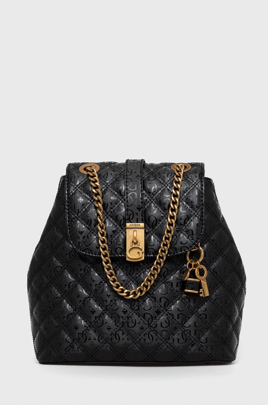 

Раница Guess в черно малък размер с изчистен дизайн, Черен