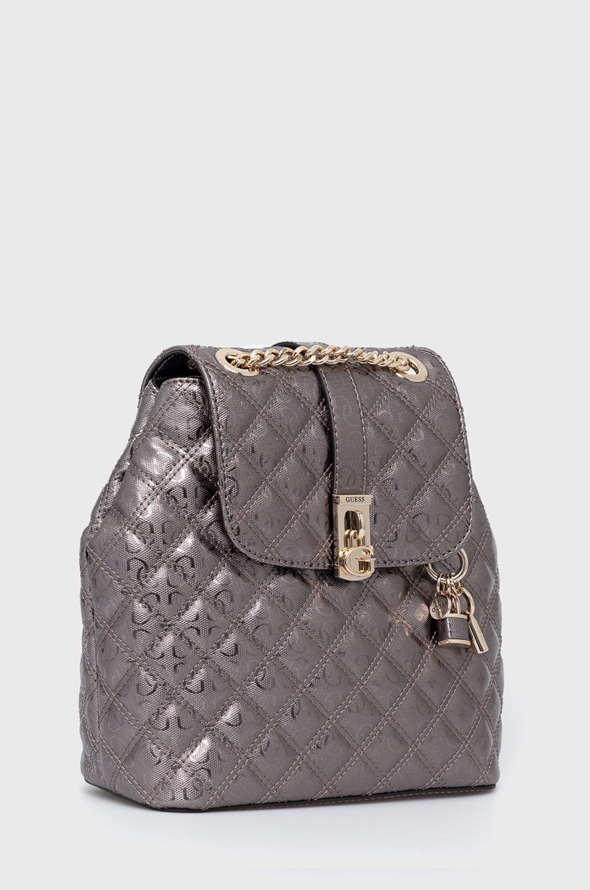 

Рюкзак Guess женский цвет серебрянный маленький узорный