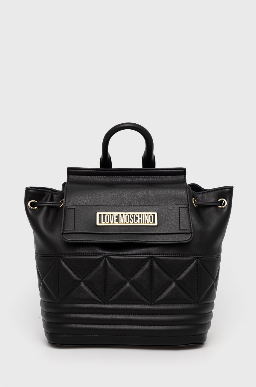 

Раница Love Moschino в черно малък размер с изчистен дизайн, Черен