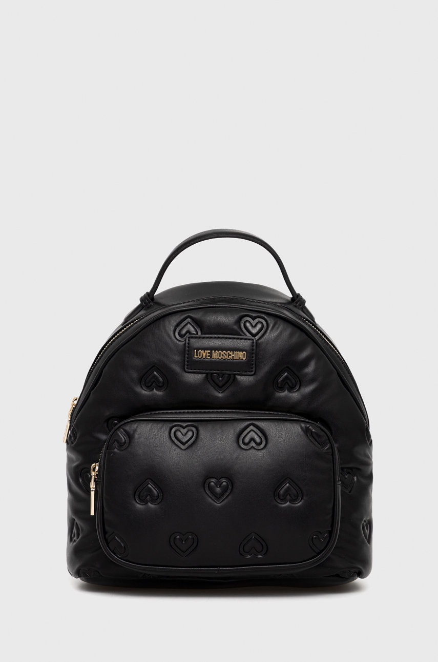 

Раница Love Moschino в черно малък размер с изчистен дизайн, Черен
