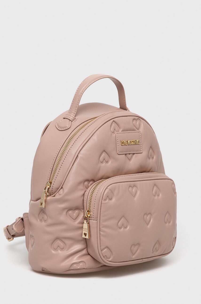 

Рюкзак Love Moschino женский цвет бежевый маленький однотонный