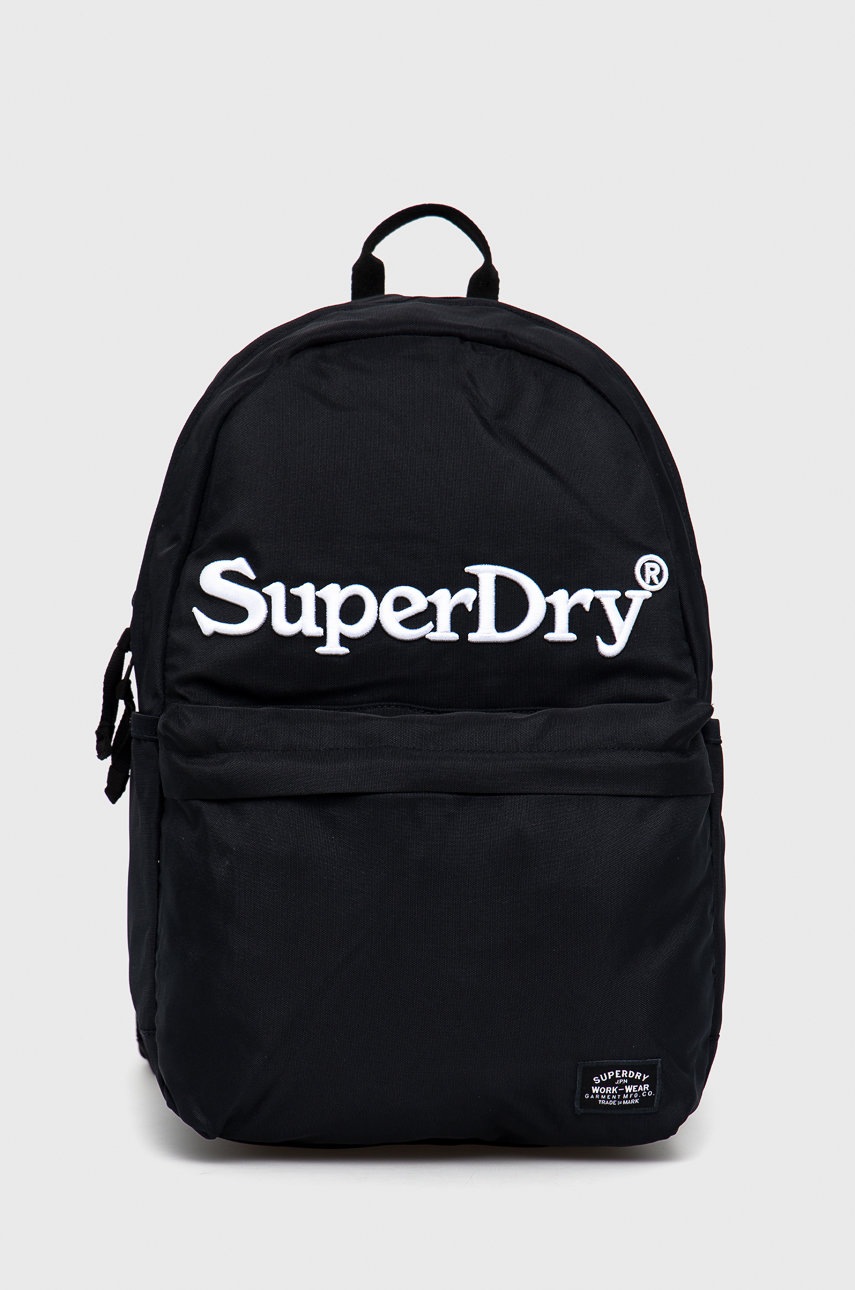 

Раница Superdry в черно голям размер с изчистен дизайн, Черен