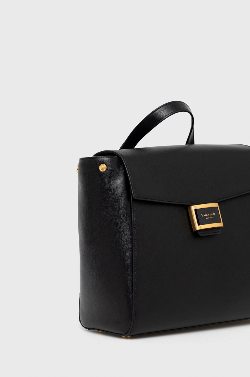 

Кожаный рюкзак Kate Spade женский цвет чёрный маленький однотонный