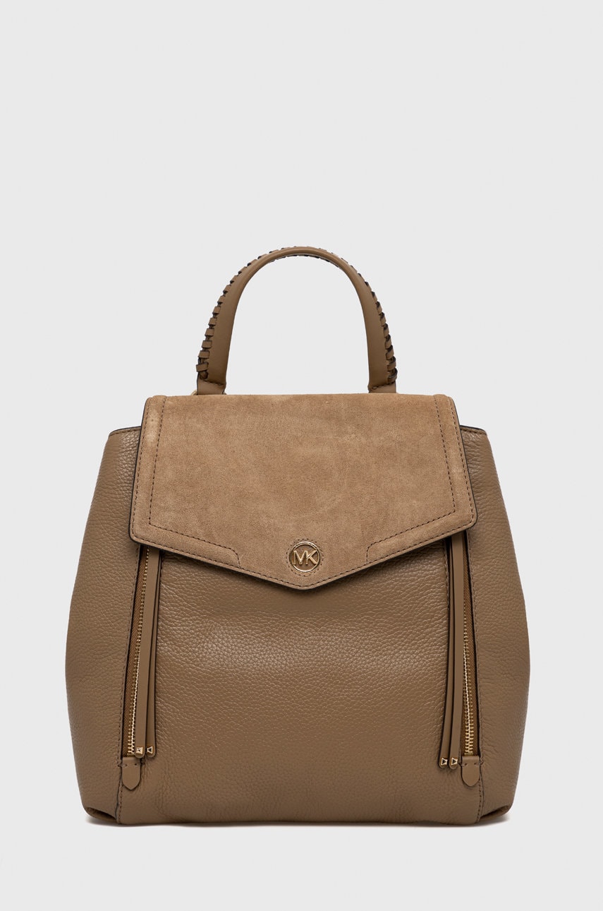 Michael michael kors ghiozdan de piele femei, culoarea maro, mare, neted