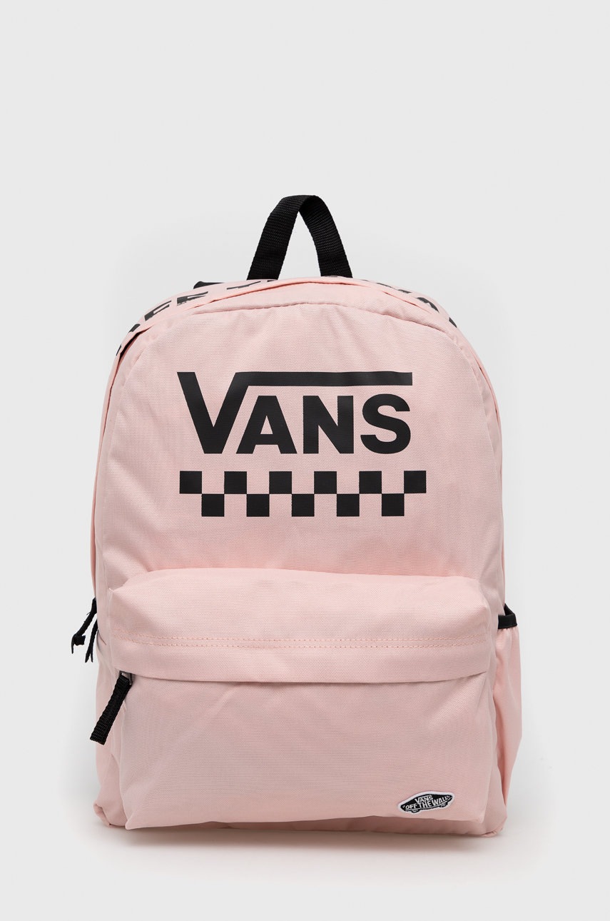 

Раница Vans в розово голям размер с принт, Розов