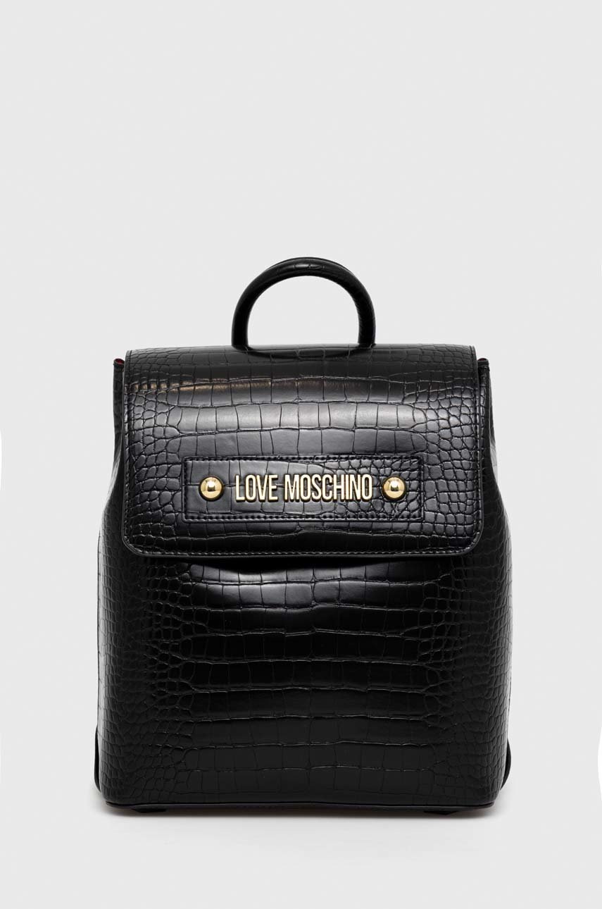 

Раница Love Moschino в черно малък размер с изчистен дизайн, Черен