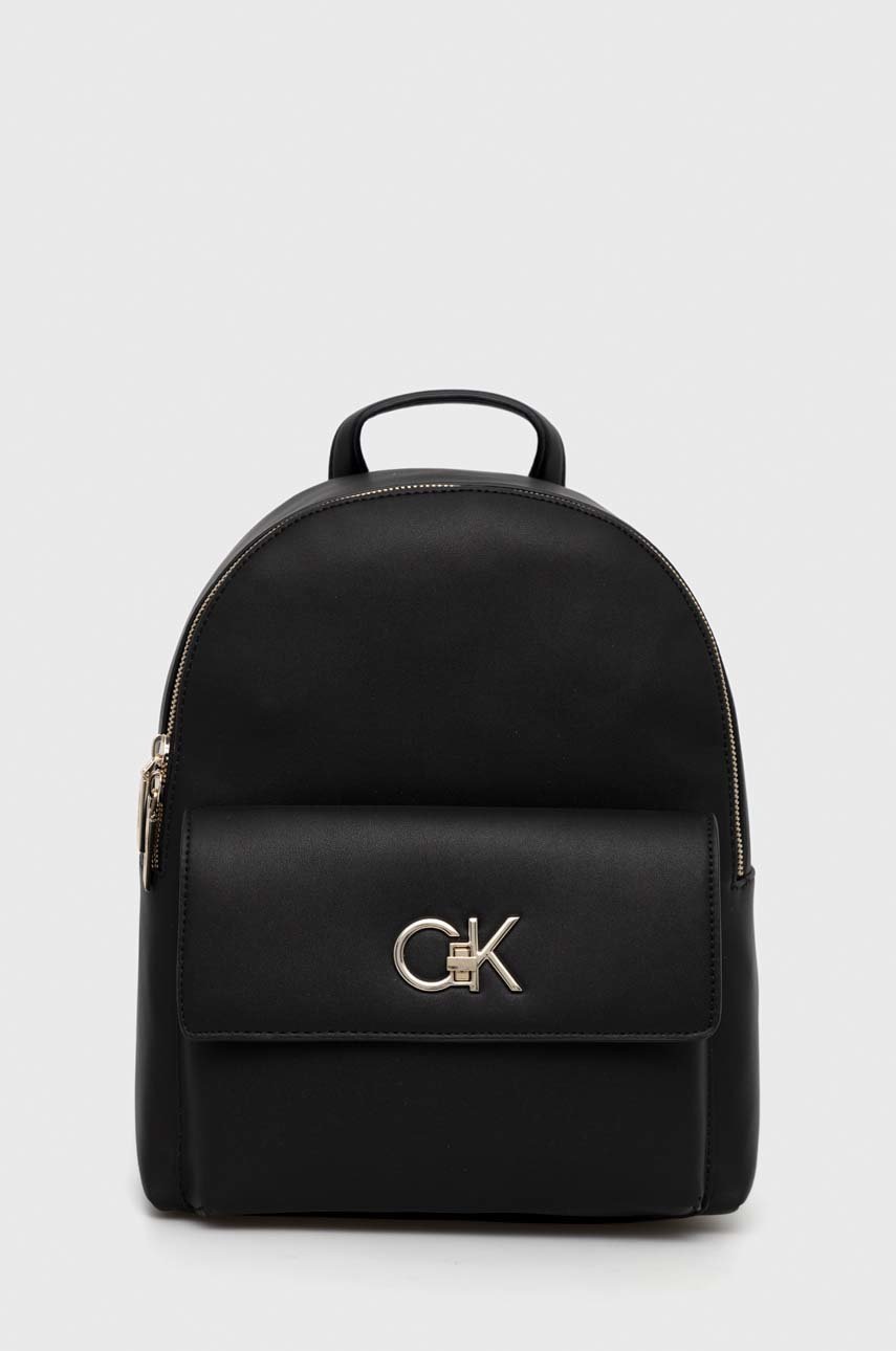 

Раница Calvin Klein в черно малък размер с изчистен дизайн, Черен