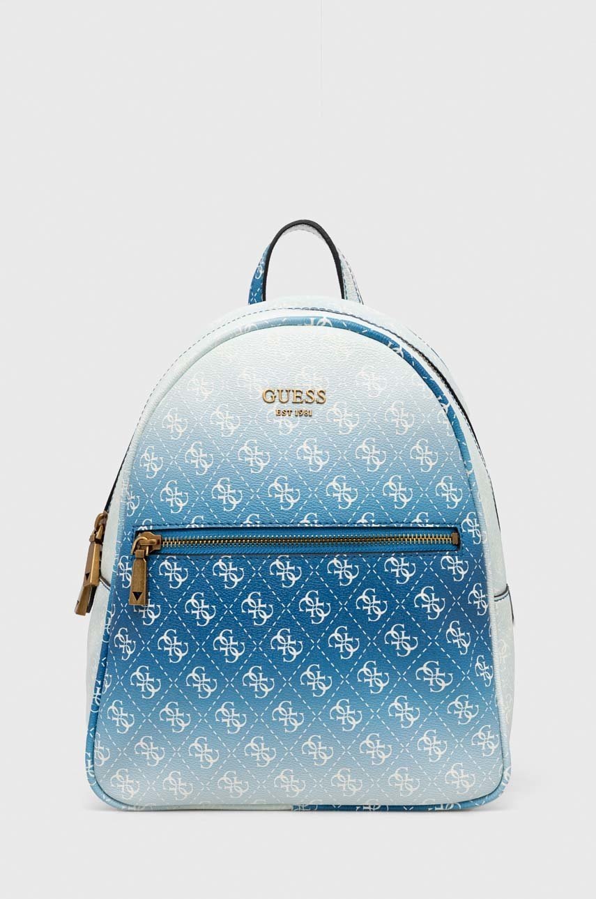 

Раница Guess в синьо голям размер с десен, Син