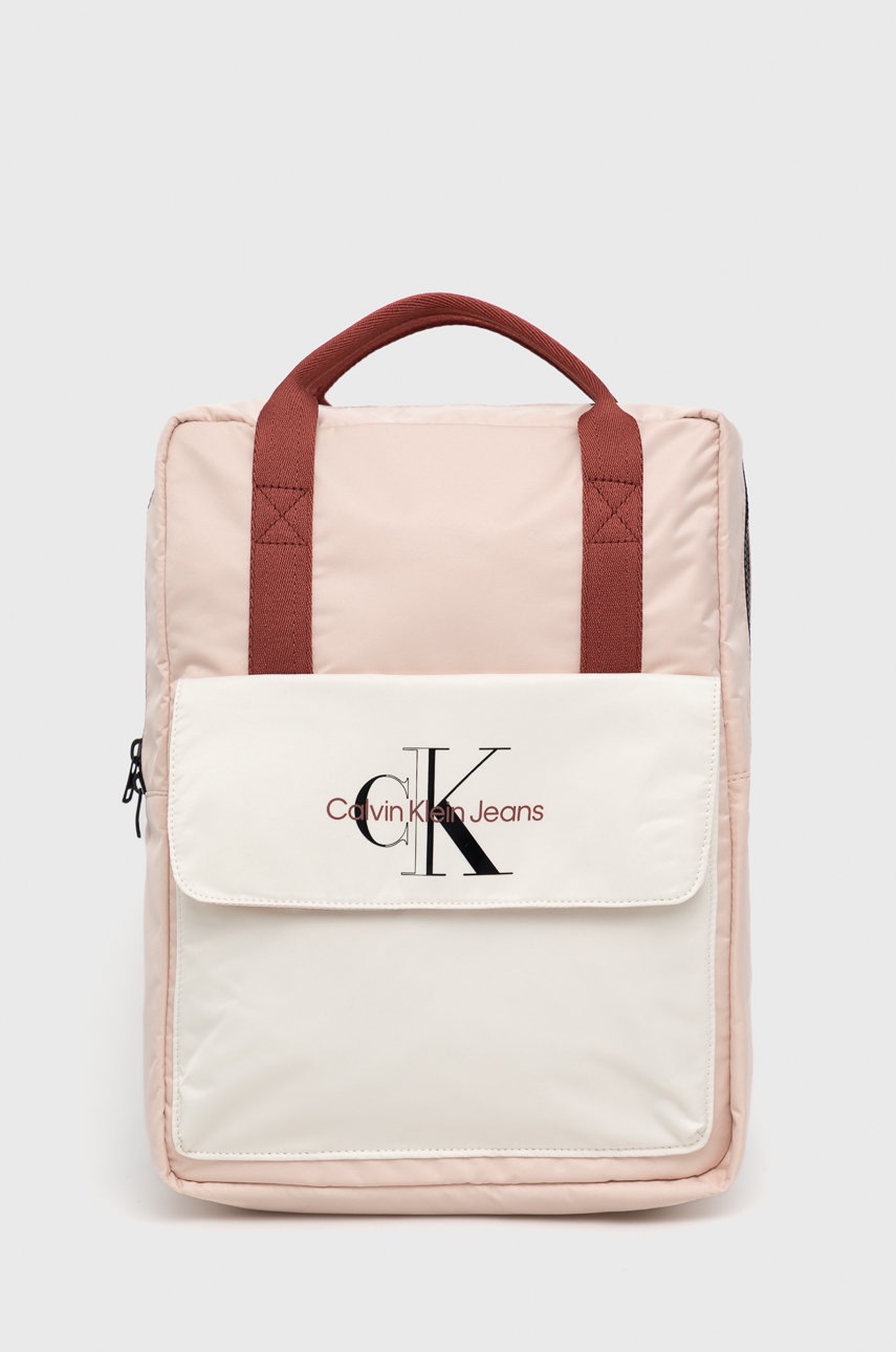 

Детска раница Calvin Klein Jeans в розово голям размер с изчистен дизайн, Розов