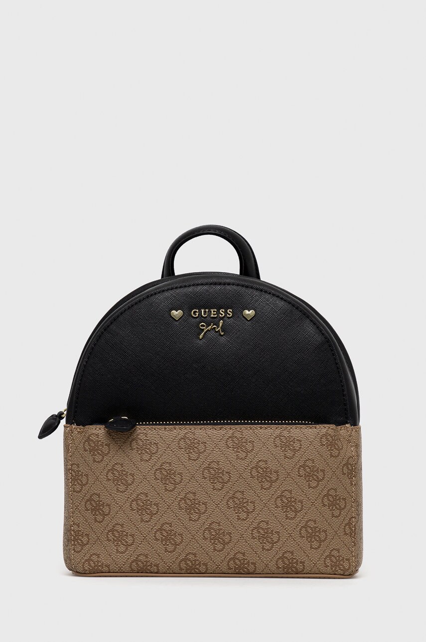 

Раница Guess в черно малък размер с десен, Черен