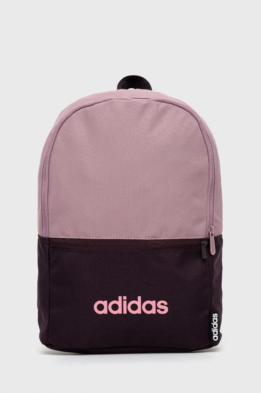 adidas plecak dziecięcy kolor fioletowy mały z nadrukiem