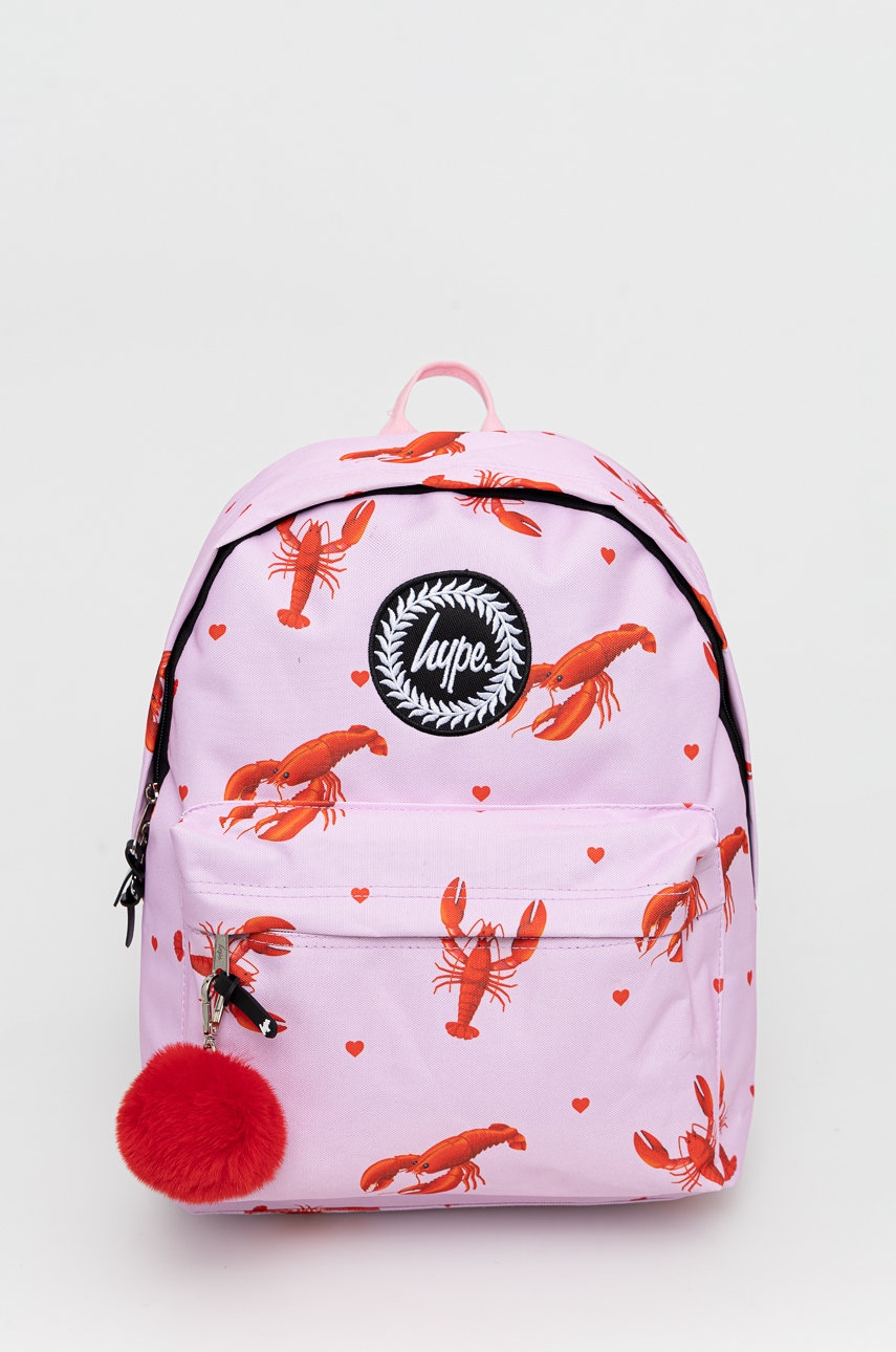 Hype ghiozdan copii pink & red lobster twlg-748 culoarea roz, mare, modelator