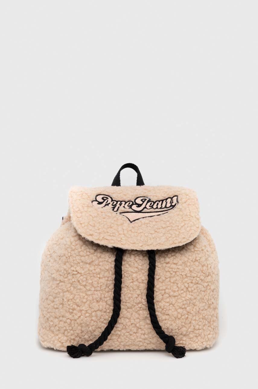 Pepe jeans ghiozdan copii moni culoarea bej, mare, neted